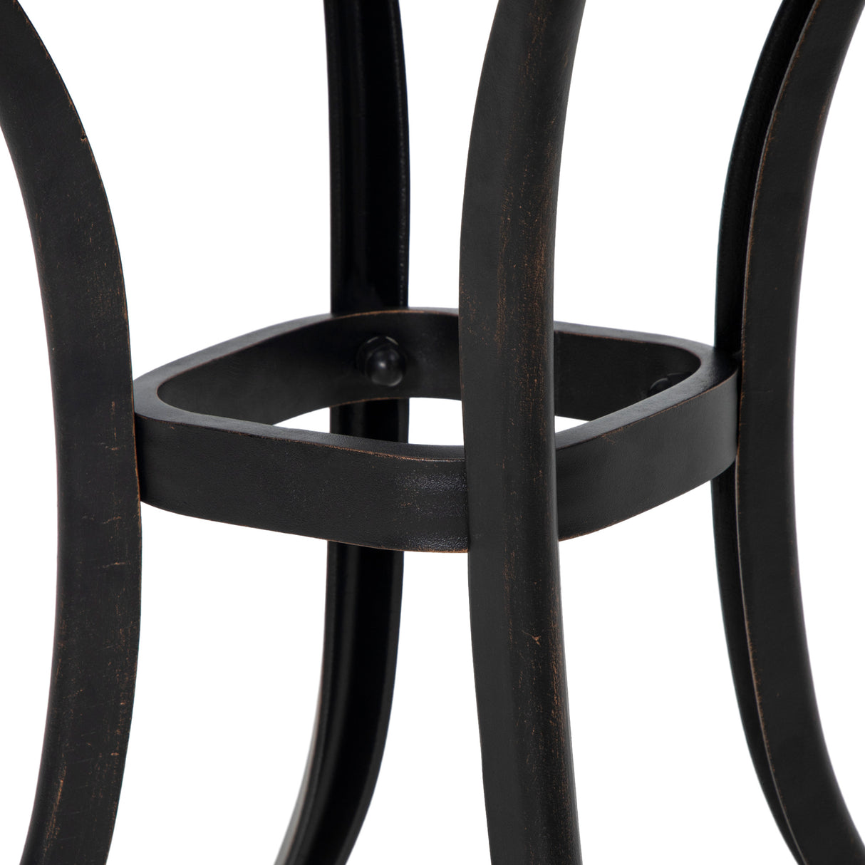 Cast Aluminium Outdoor Garden Bistro Table With Umbrella Hole Square - Velmora