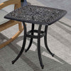 Cast Aluminium Outdoor Garden Bistro Table With Umbrella Hole Square - Velmora