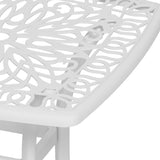 Cast Aluminium Outdoor Garden Bistro Table With Umbrella Hole Square - Velmora