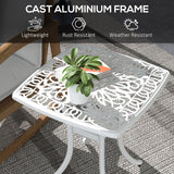 Cast Aluminium Outdoor Garden Bistro Table With Umbrella Hole Square - Velmora