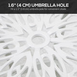 Cast Aluminium Outdoor Garden Bistro Table With Umbrella Hole Square - Velmora