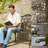 Cast Aluminum 2 Seater Garden Bench - Velmora
