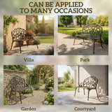 Cast Aluminum 2 Seater Garden Bench - Velmora