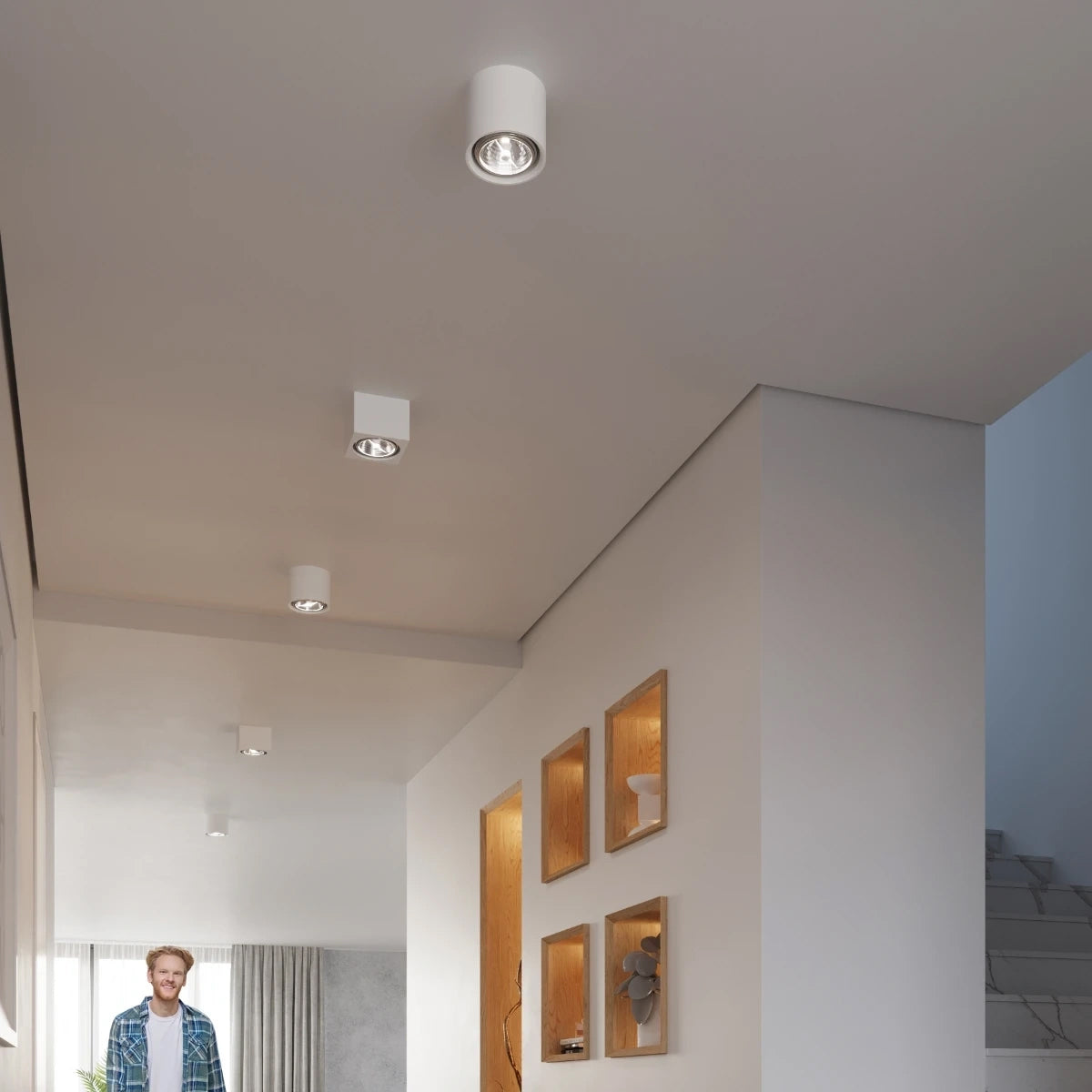 Ceramic Ceiling Light With Kalu Lamp - Cafe Au Lait