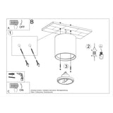 Ceramic Ceiling Light With Kalu Lamp - Cafe Au Lait