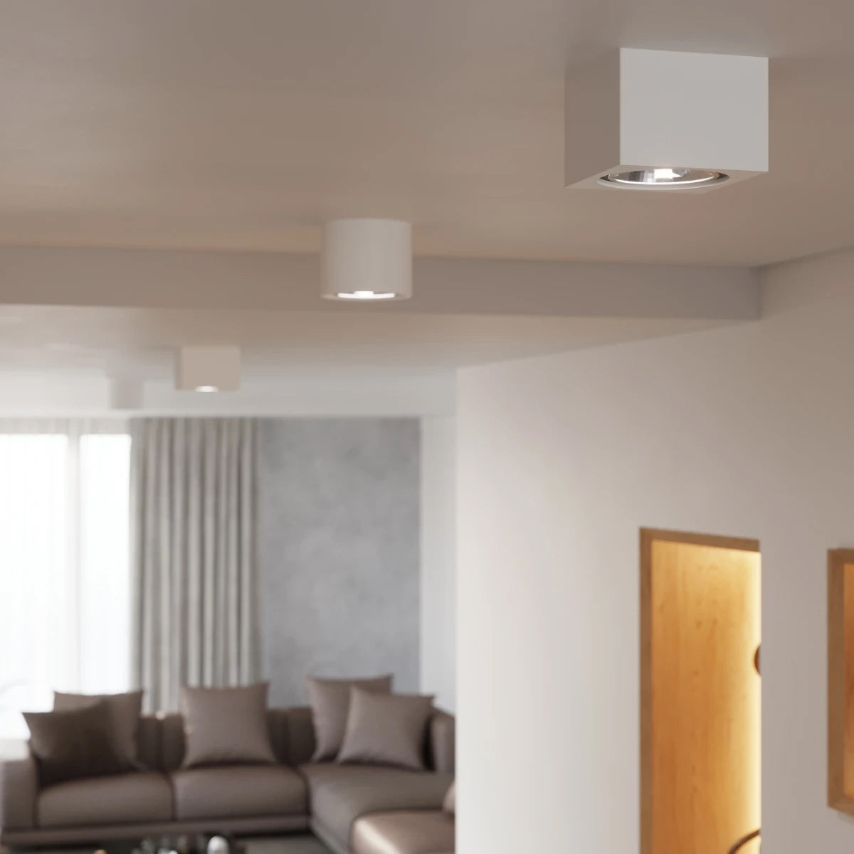 Ceramic Ceiling Light With Seida Lamp - Cafe Au Lait