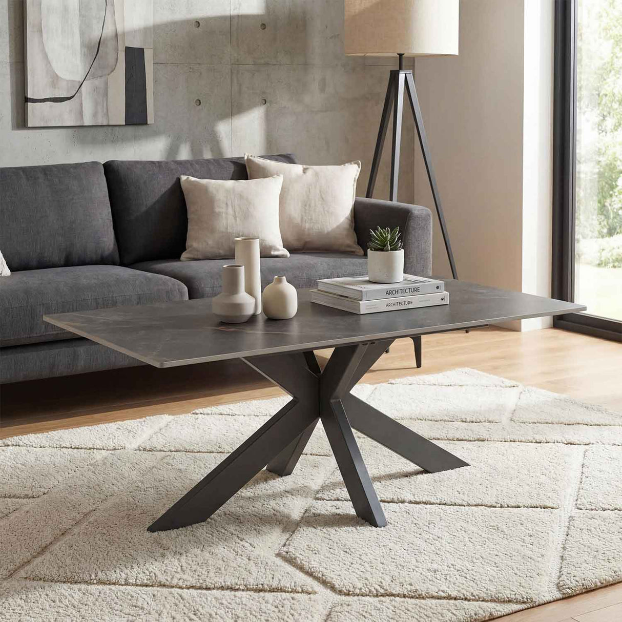 Ceramic Coffee Table 110cm Wide Rectangular - Tokyo