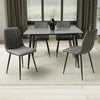 Ceramic Dining Table 120cm in Grey With 4 Lisbon Fabric Chairs - Monaco