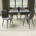 Ceramic Dining Table 120cm in Grey With 4 Lisbon Fabric Chairs - Monaco