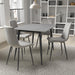 Ceramic Dining Table 120cm in Grey With 4 Lisbon Velvet Chairs - Monaco