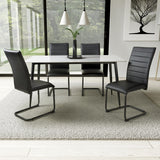 Ceramic Dining Table 160cm in White With 4 Carlisle Chairs - Monaco