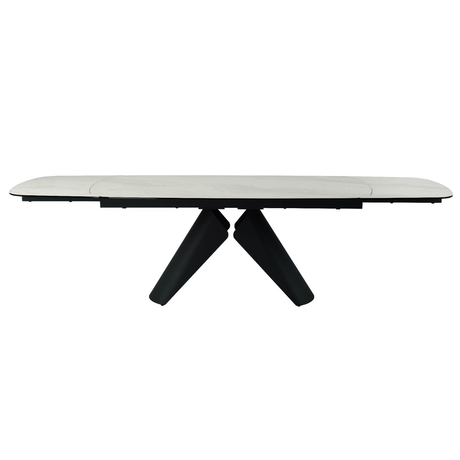 Ceramic Dining Table 280cm Wide for 6 to 8 People Extending in Cosmic Grey Vein - Opulento