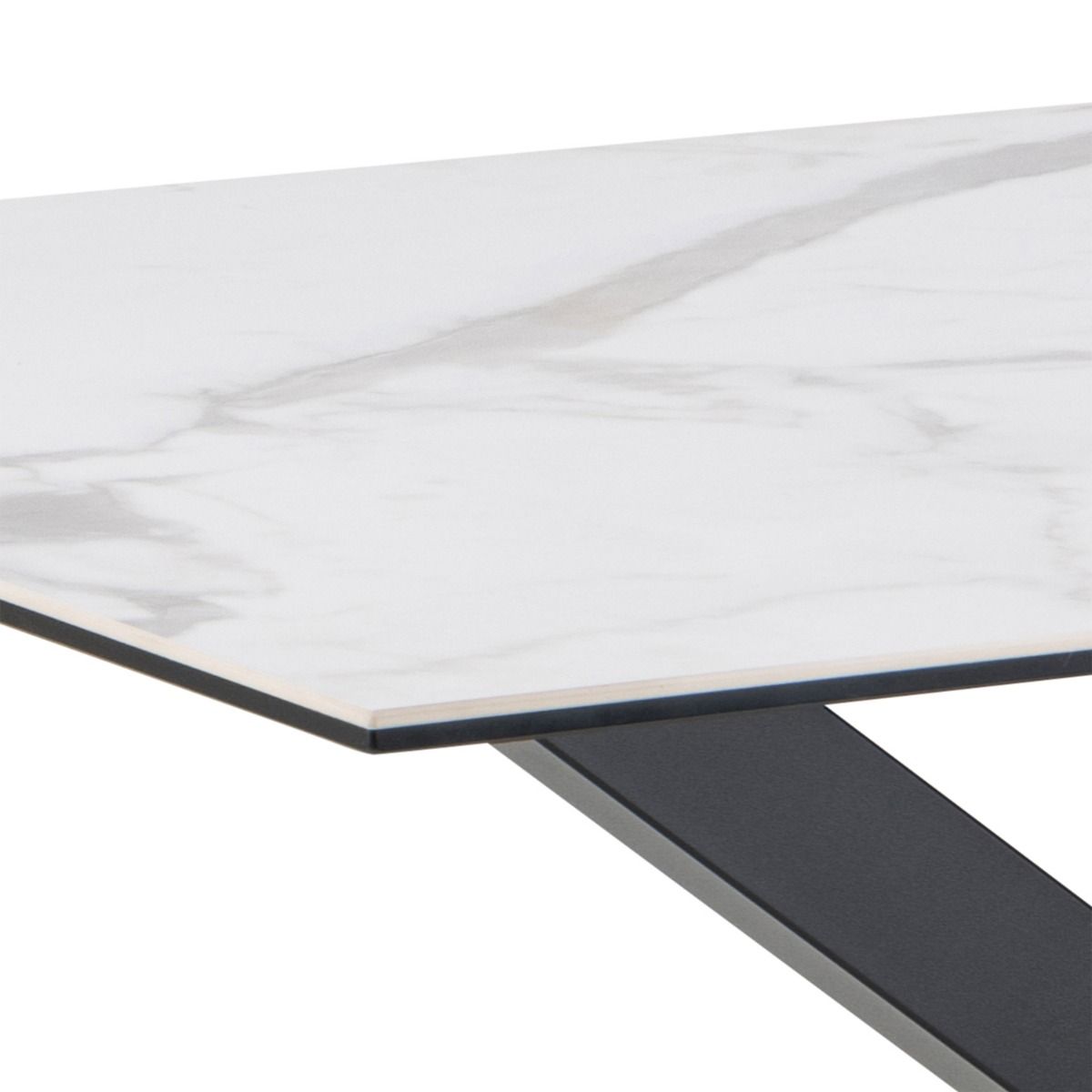 Ceramic Dining Table With 4 Alonso Swivel Cream Dining Chairs - Heaven