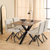 Ceramic Dining Table With 4 Dean Swivel Beige Dining Chairs - Heaven