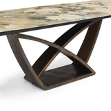 Ceramic Dining Table for 6 to 8 People Extending in Italian Emerald Vein - Lavish