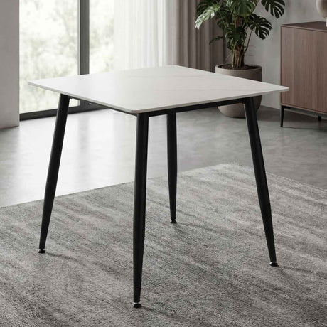Ceramic Dining Table 80cm Wide Square for 2 to 4 People - Monaco