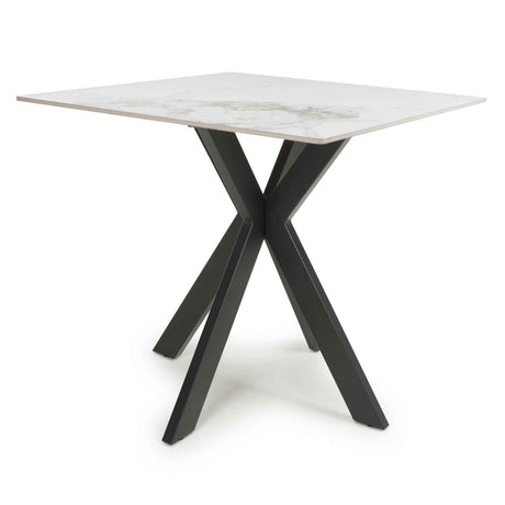Ceramic Dining Table 80cm Wide Square for 2 to 4 People - Tokyo