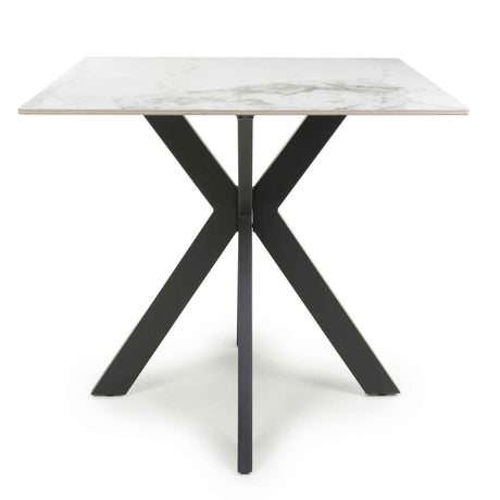 Ceramic Dining Table 80cm Wide Square for 2 to 4 People - Tokyo