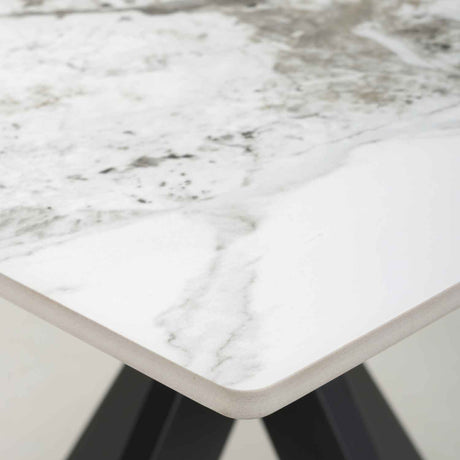 Ceramic Dining Table 80cm Wide Square for 2 to 4 People - Tokyo