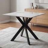 Ceramic Dining Table 80cm Wide Square for 2 to 4 People - Tokyo