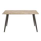 Ceramic Dining Table in Brown With 4 Brooke Dining Chairs - Wicklow