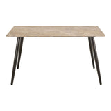 Ceramic Dining Table in Brown With 4 Brooke Dining Chairs - Wicklow