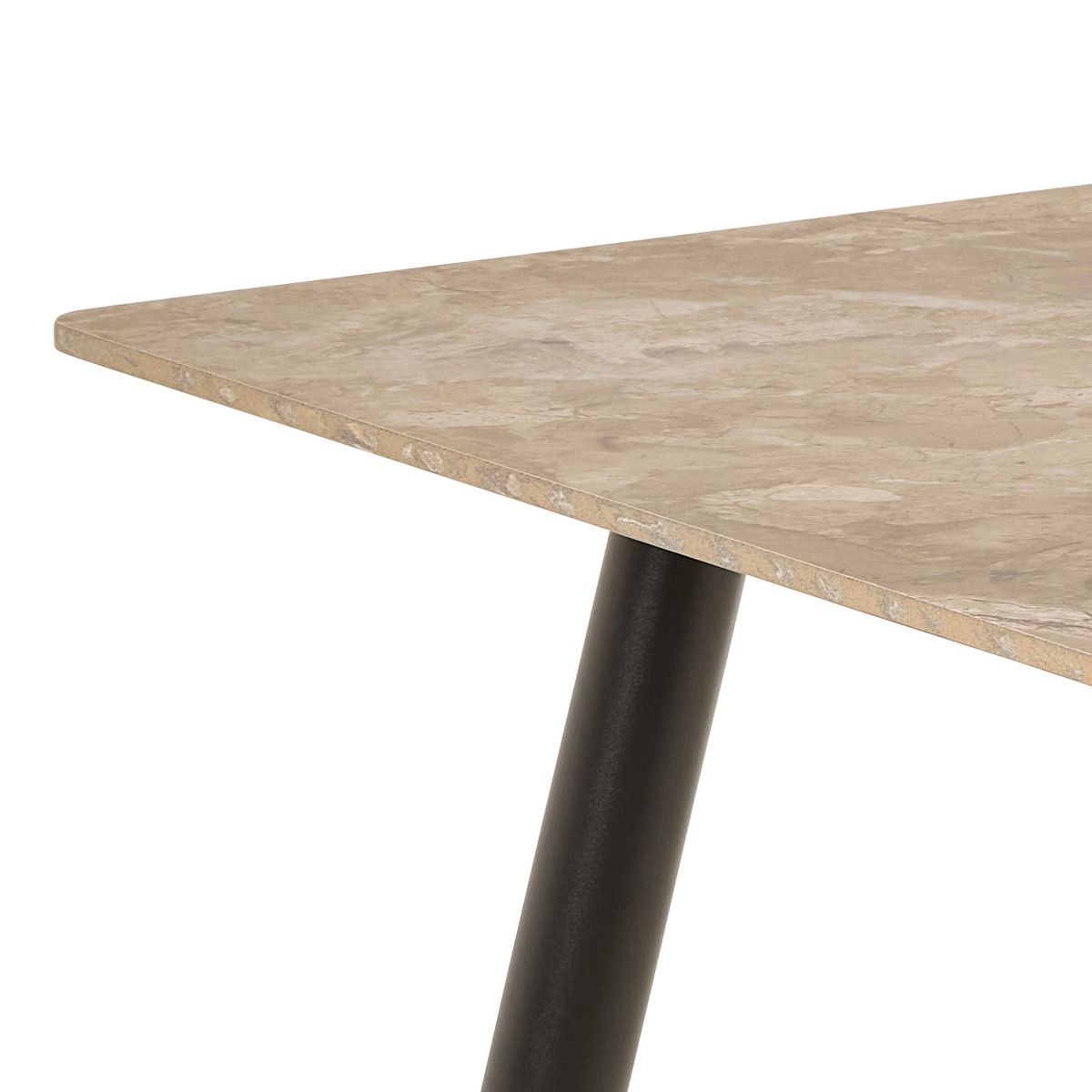 Ceramic Dining Table in Brown With 4 Brooke Dining Chairs - Wicklow