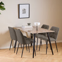 Ceramic Dining Table in Brown With 4 Brooke Dining Chairs - Wicklow