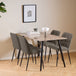 Ceramic Dining Table in Brown With 4 Brooke Dining Chairs - Wicklow