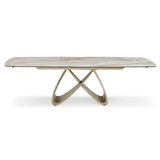 Ceramic Dining Table Extending in Curved Shape for 10 People - Ludovica