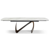 Ceramic Dining Table Extending in Curved Shape for 10 to 12 People - Lusso