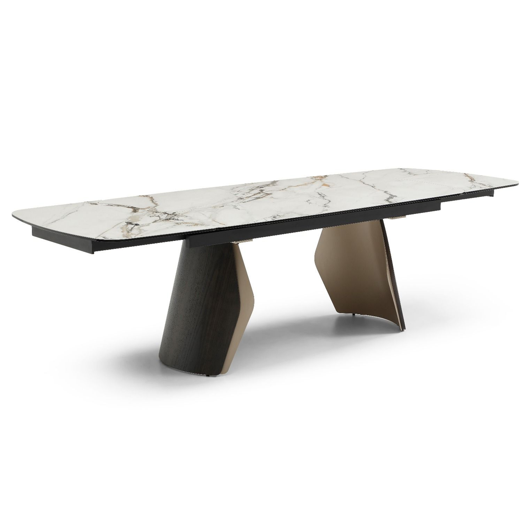 Ceramic Dining Table Extending in Curved Shape for 8 to 10 People - Fidenza