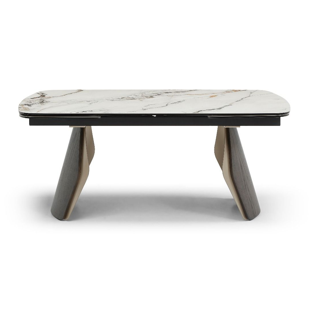 Ceramic Dining Table Extending in Curved Shape for 8 to 10 People - Fidenza