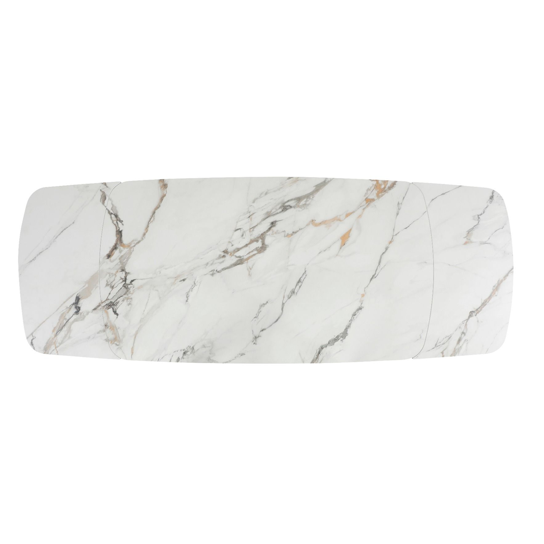 Ceramic Dining Table Extending in Curved Shape for 8 to 10 People - Fidenza