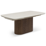 Ceramic Dining Table Extending in Curved Shape for 8 to 10 People - Ginevra