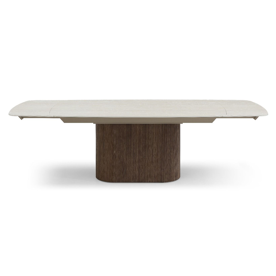 Ceramic Dining Table Extending in Curved Shape for 8 to 10 People - Ginevra