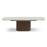 Ceramic Dining Table Extending in Curved Shape for 8 to 10 People - Ginevra