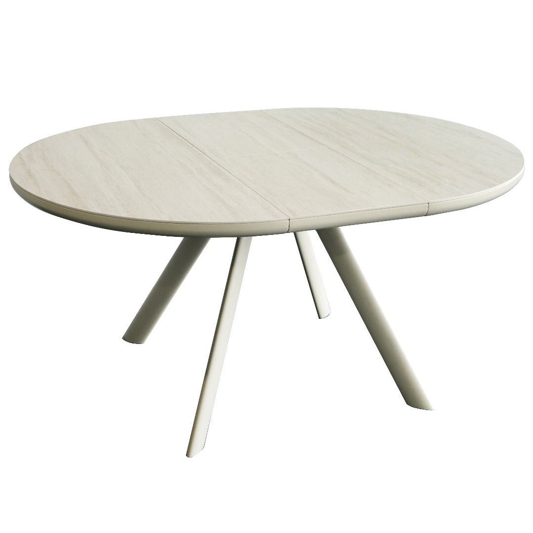 Ceramic Dining Table Extending in Round for 4 to 6 People - Orbita