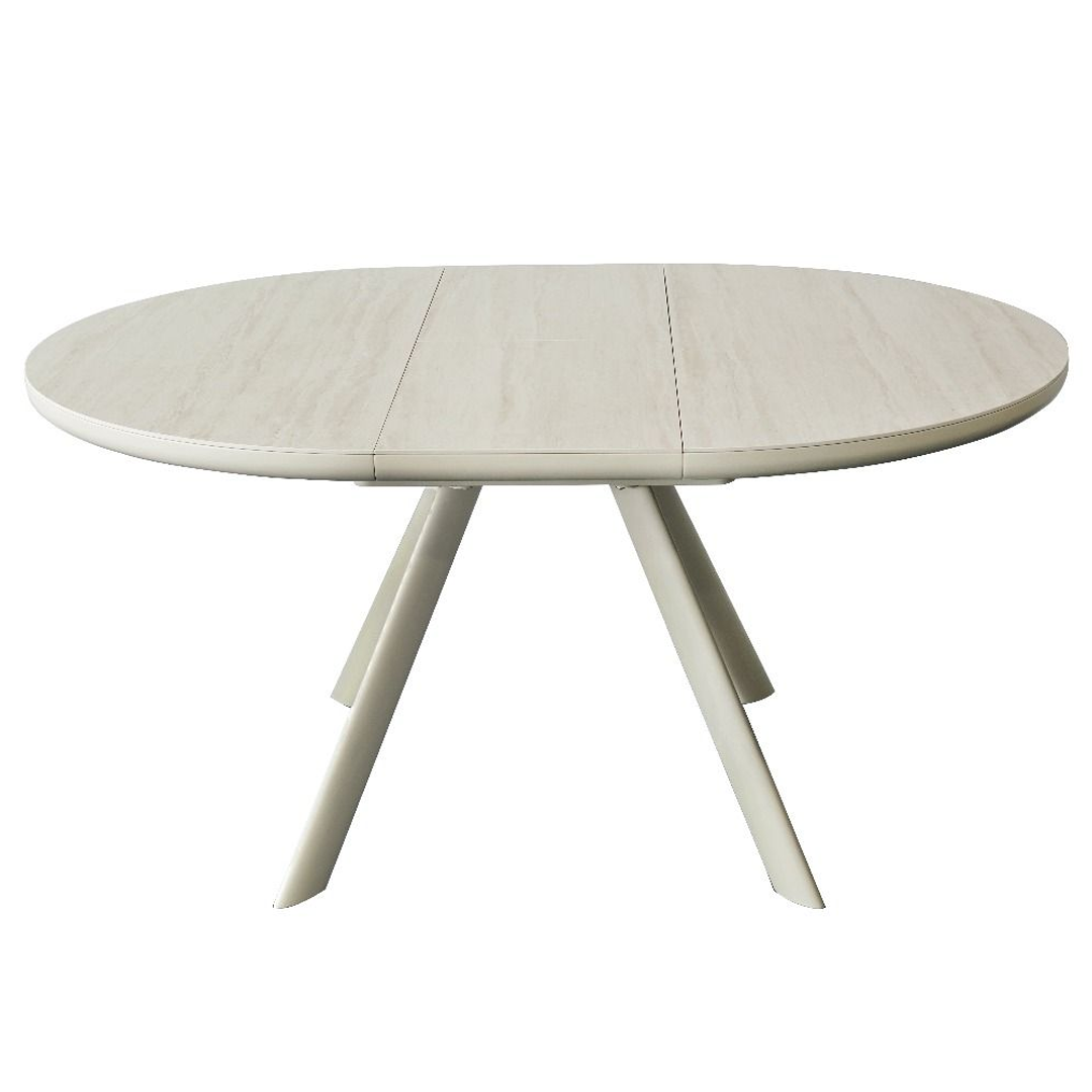 Ceramic Dining Table Extending in Round for 4 to 6 People - Orbita
