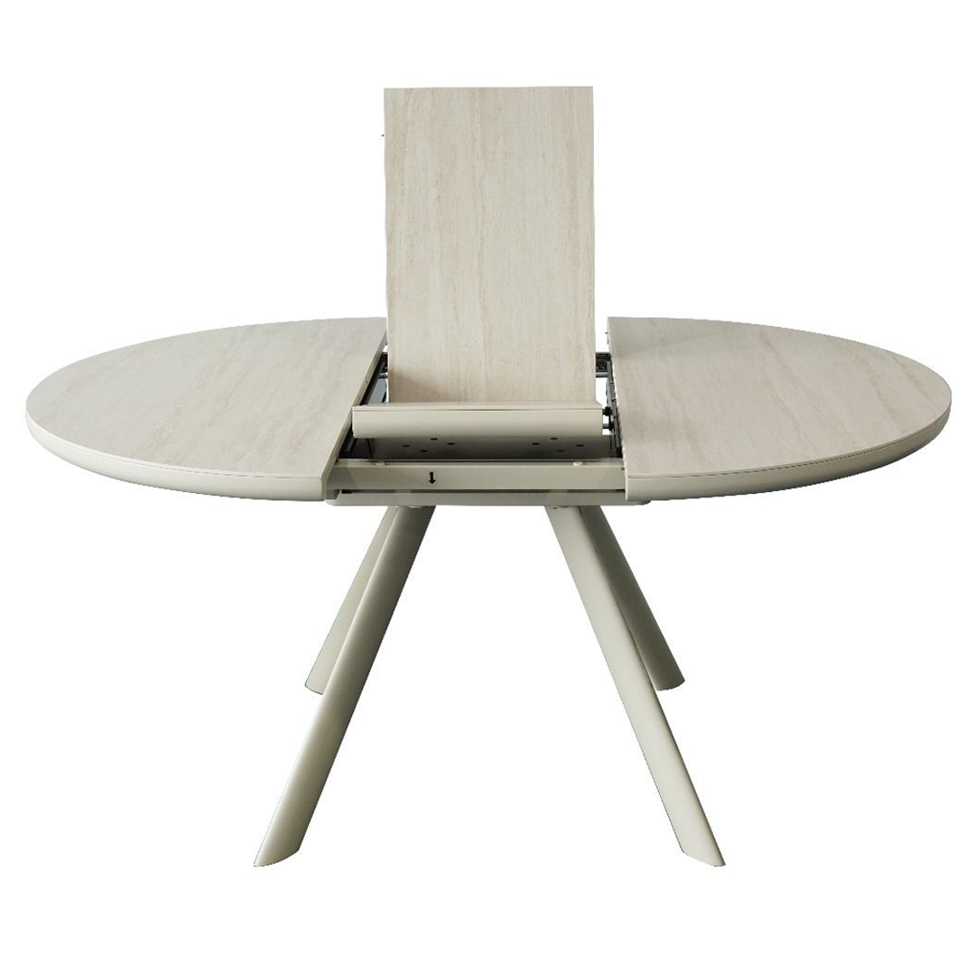 Ceramic Dining Table Extending in Round for 4 to 6 People - Orbita