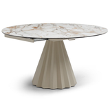 Ceramic Dining Table Extending in Round for 8 People - Skye