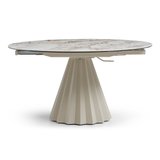 Ceramic Dining Table Extending in Round for 8 People - Skye