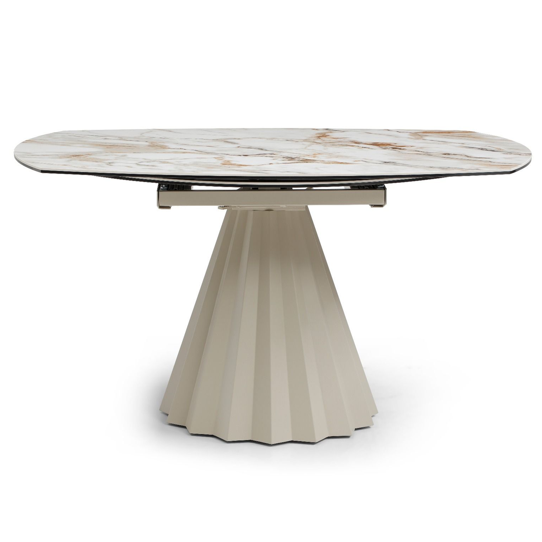 Ceramic Dining Table Extending in Round for 8 People - Skye