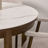 Ceramic Dining Table for 4 People 120cm Wide Round - Southampton