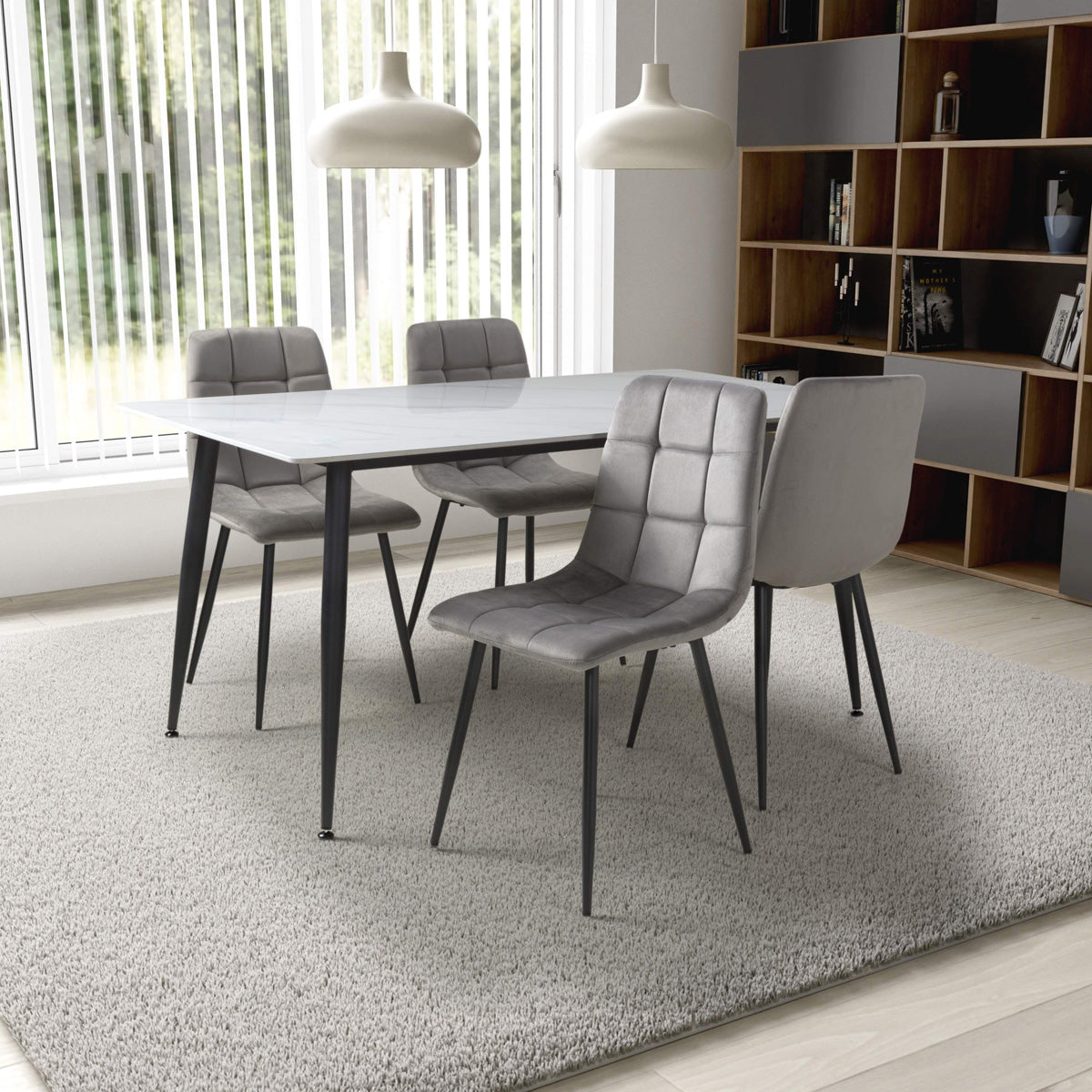 Ceramic Dining Table for 4 People 160cm Wide Rectangular - Monaco