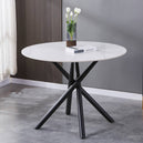 Ceramic Dining Table for 4 People Round - Avesta
