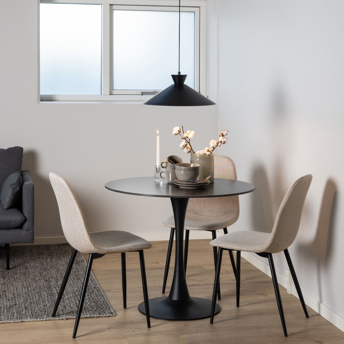 Ceramic Dining Table for 4 People Round - Malta