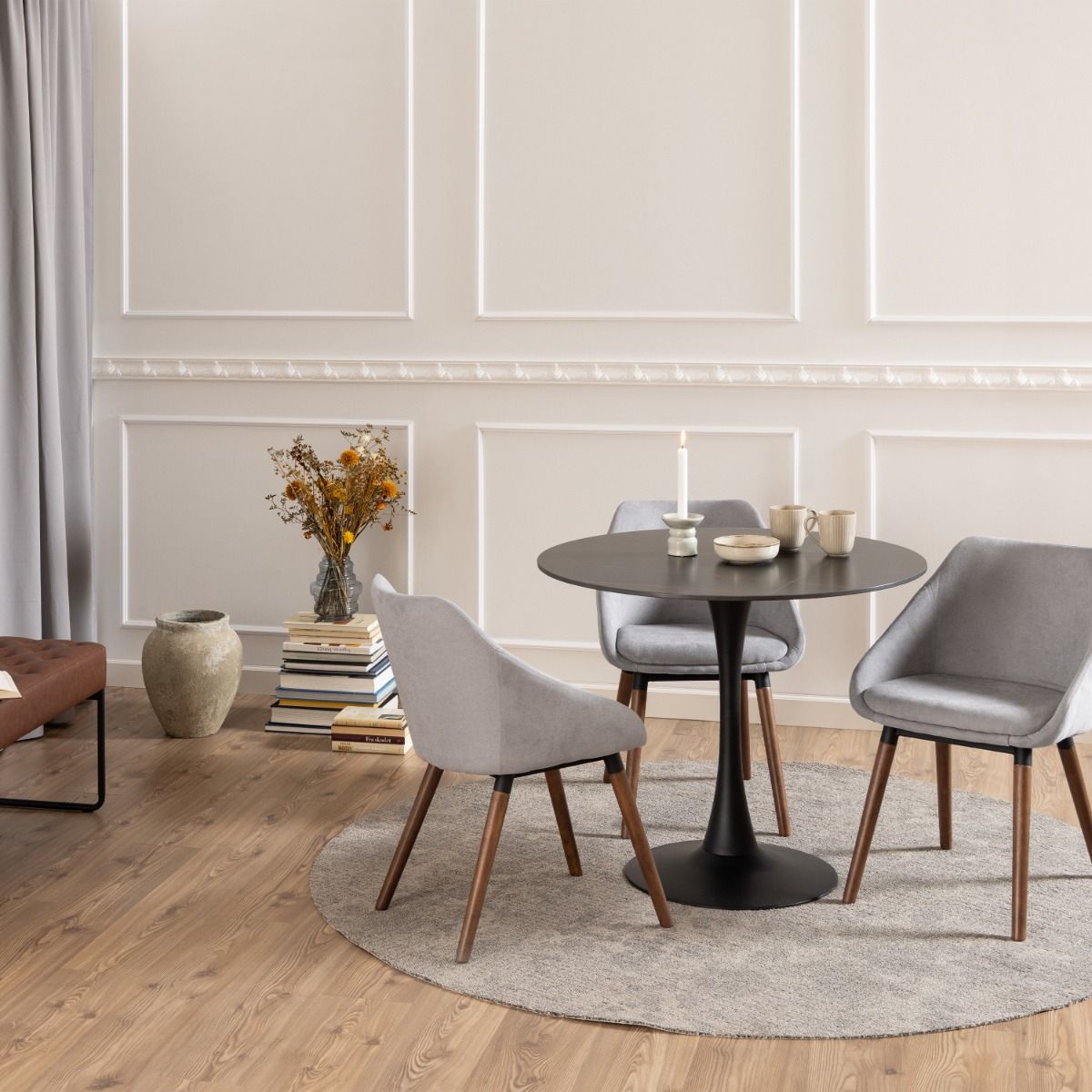 Ceramic Dining Table for 4 People Round - Malta