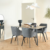 Ceramic Dining Table for 4 to 6 People Rectangular - Wicklow
