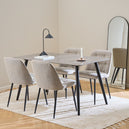 Ceramic Dining Table in Grey With 4 Brooke Dining Chairs - Wicklow